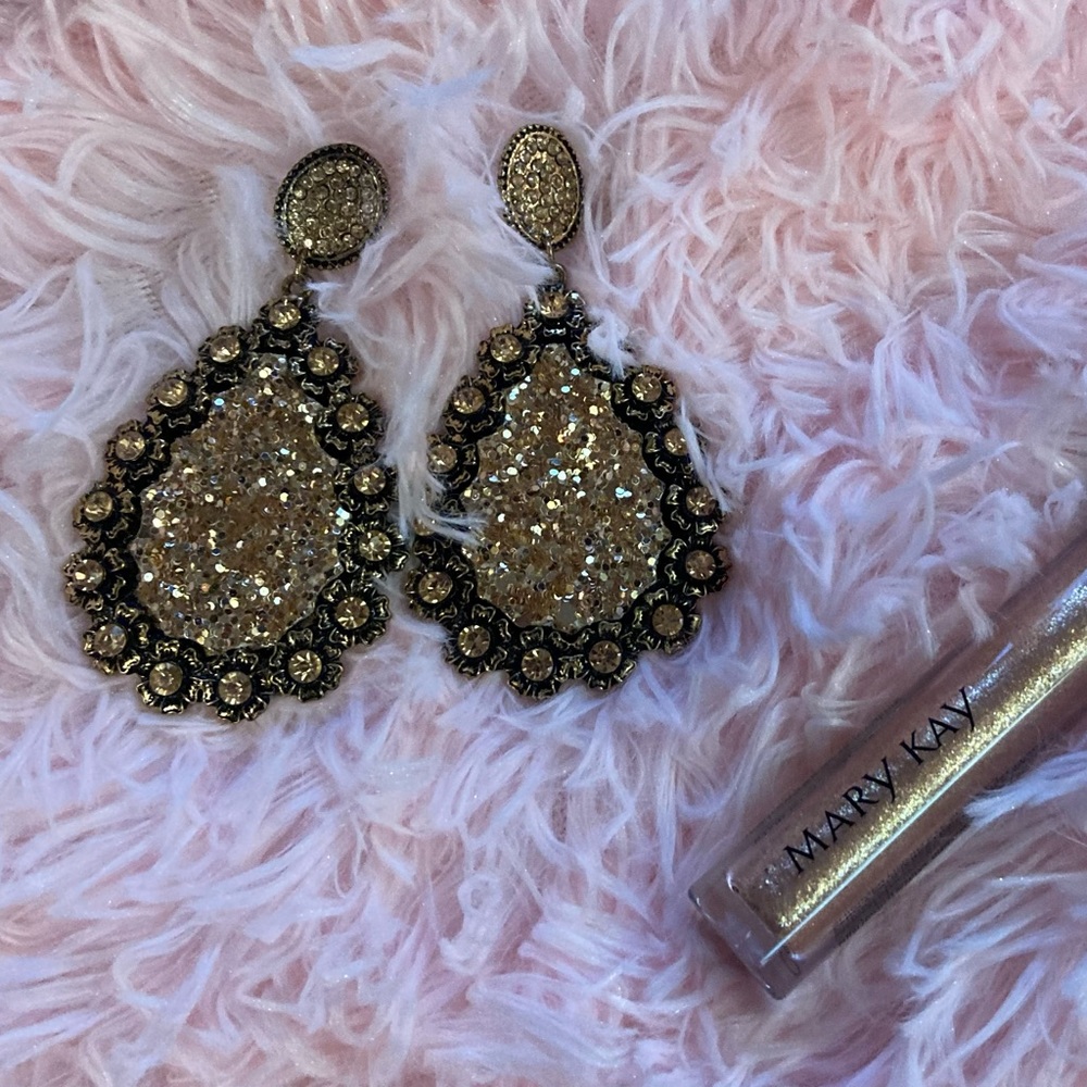Rose Gold Glitzy Earrings